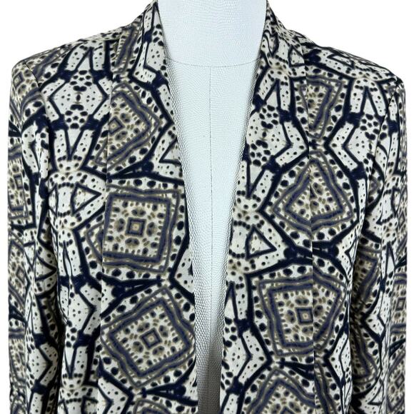 Women's ASTR Geometric Blazer Open Draped Front Long Sleeve Lightweight Jacket L - Picture 2 of 11